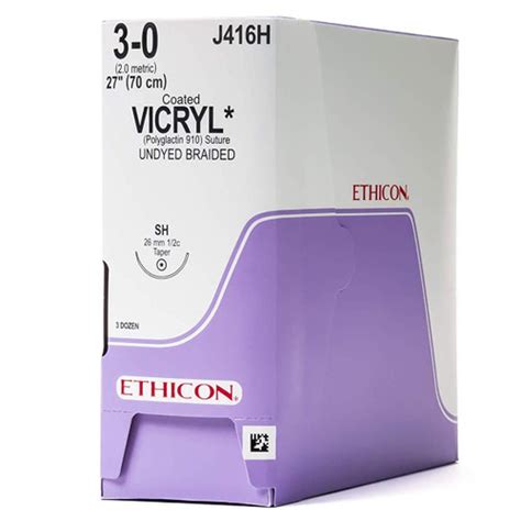 Ethicon 3 0 X 27 Undyed Vicryl Polygalatin 910 Suture With Sh Needle