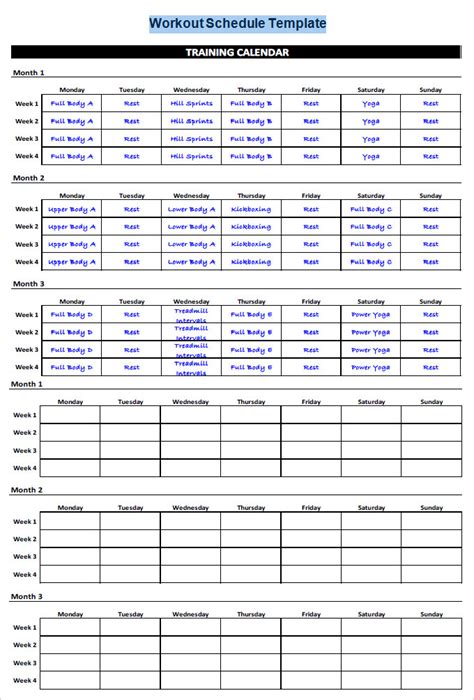 Manage homework assignments or group projects with an excel schedule template. Workout Plan Template Excel | printable receipt template