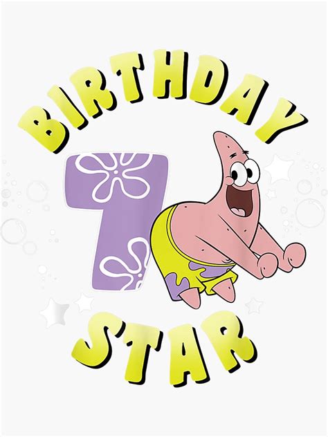 Nickelodeon Spongebob Squarepants Patrick Star 7th Sticker For Sale