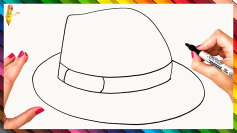How To Draw A Hat Step By Step 🤠 Hat Drawing Easy Easy Drawings Hat