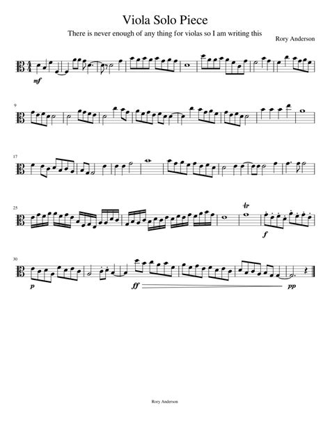 Violasolopiece Sheet Music For Viola Solo