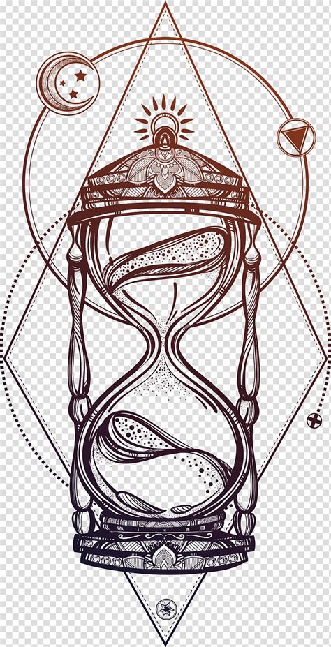 Black And Brown Hour Glass Illustration Drawing Hourglass Beautiful