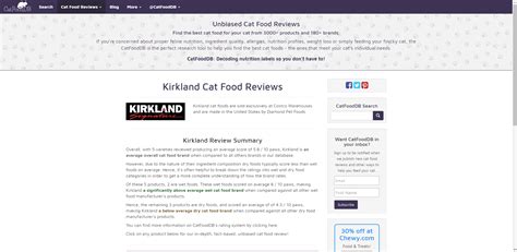 Together, these figures suggest a carbohydrate content of 49% for the overall product line. Kirkland Cat Food Reviews-Elizabeth McRobbie Diamond Pet ...
