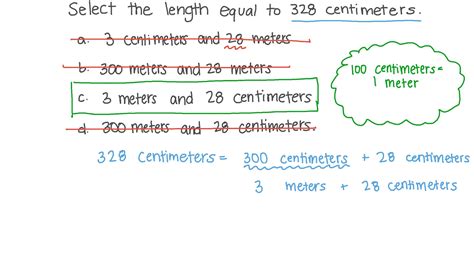 Question Video Converting Lengths From Centimeters To Meters Nagwa