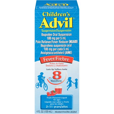 Childrens Advil Liquid Suspension Fever Reducerpain Reliever