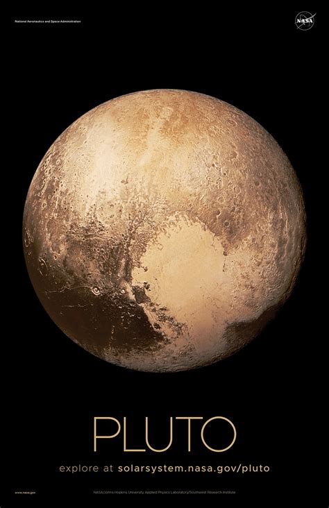 Pluto Poster Version A Nasa Solar System Exploration