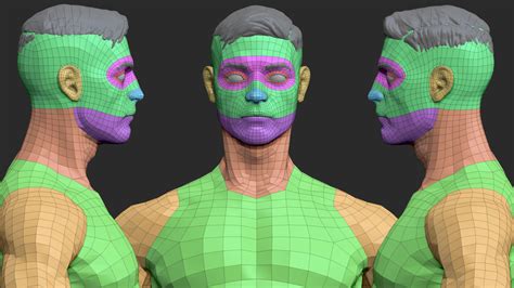 Full Male Body Topology And Uv Map Flippednormals