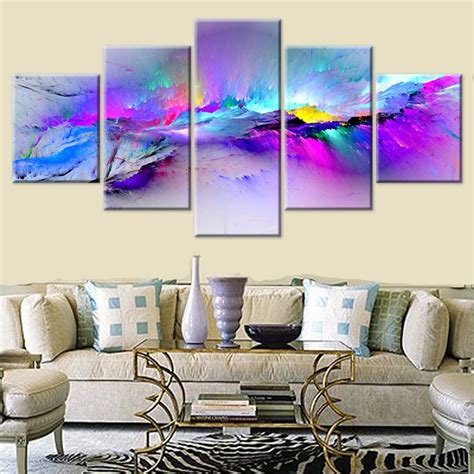 Wall Pictures For Living Room Abstract Canvas Painting Clouds Colorful