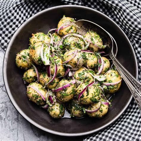 Easy Warm Potato Salad With Red Onion And Parsley