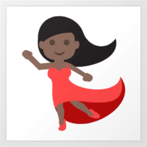 Flamenco Dancer Emoji Art Print By Alemway Society6