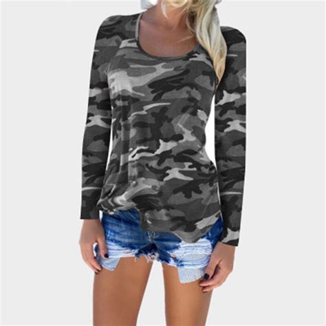 Buy Camouflage Women T Shirts 2018 Spring Fashion