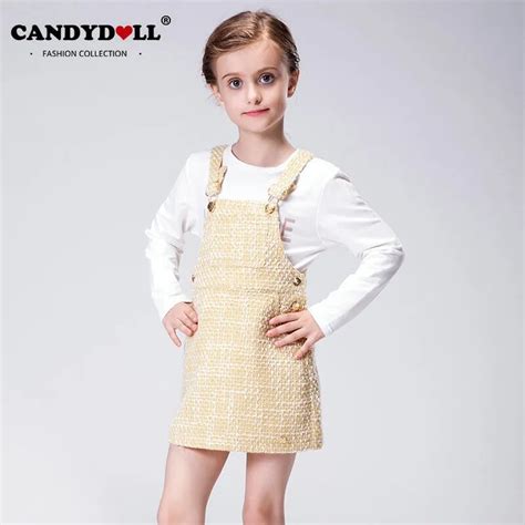 Candydoll Spring Autumn Girls Dress Children Girls Overlls Dresses