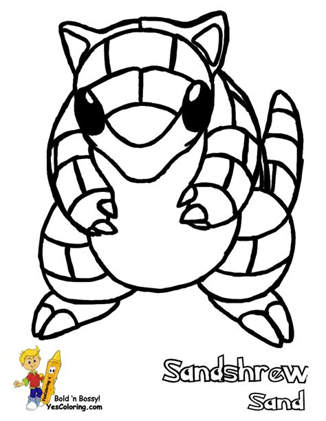 Draw Sandshrew Colouring Pages