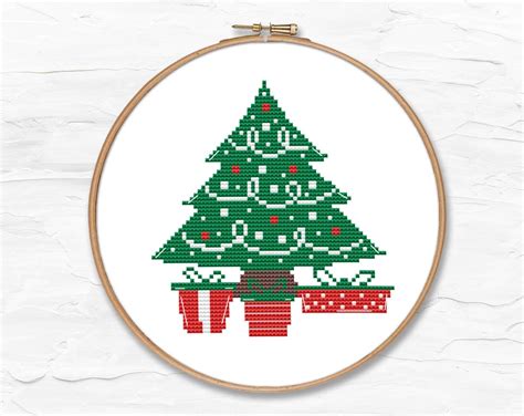 christmas tree counted cross stitch pattern pdf winter xmas etsy