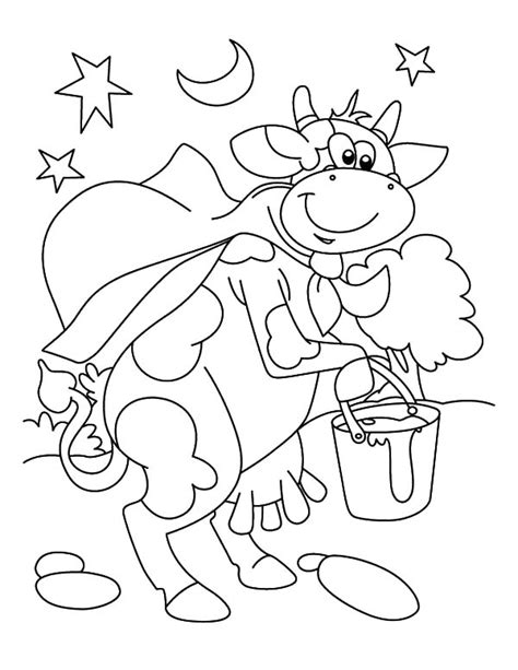 Cartoon Cow Coloring Pages At Free