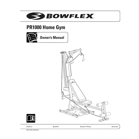 Bowflex Pr1000 Home Gym Incl2017 Model Manual