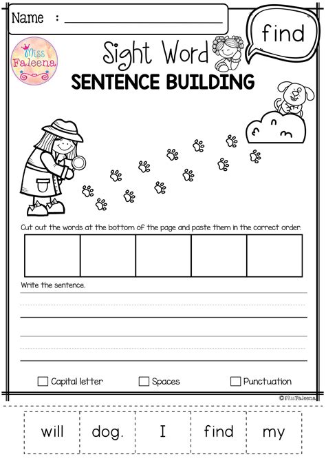 Sentence Builder Worksheets