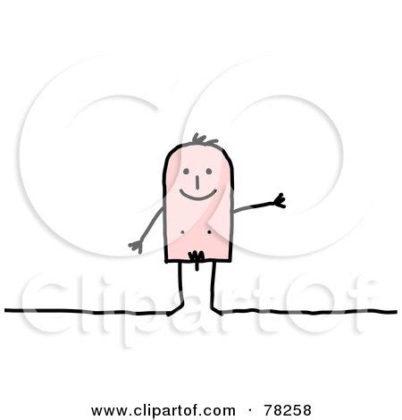 Royalty Free RF Clipart Illustration Of A Nude Stick People Man By NL