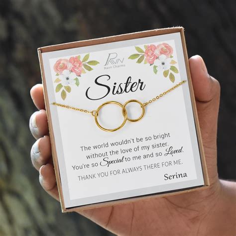 Gift your sister something unforgettable on her milestone birthday! Unique wish card Necklace Younger sister Elder sister ...
