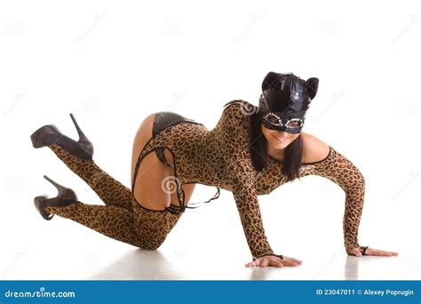 Catwoman Posing Stock Image Image Of Fantasy Latex