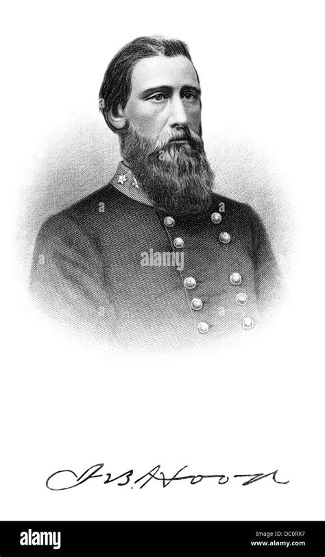 1800s 1860s Portrait Confederate General John B Hood Lost Use Of Arm