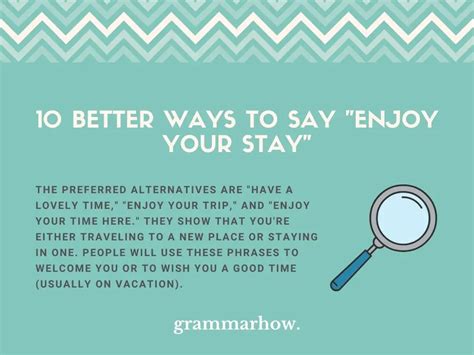 10 better ways to say enjoy your stay trendradars
