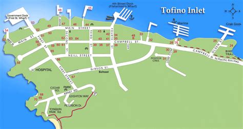 Map For Tofino Bc Canada And Ucluth Peninsula