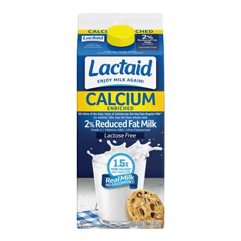 Lactaid Calcium Enriched Reduced Fat 2 Lactose Free Milk Lactaid