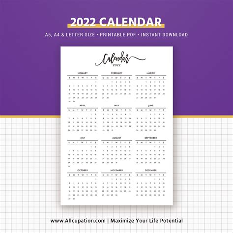 2021 2022 Calendar Printable Calendar Planner Design Best Planner
