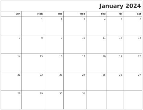 Printable Monthly Calendar January Best Amazing Incredible