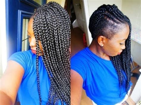 Maybe 3 inches if a hair specialist makes your hair longer by some technique. 2014 Healthy No Knots Box Braids On Short Hair, No ...