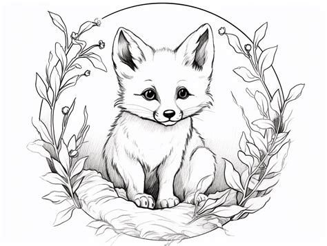 Red Fox Family Coloring Page - Coloring Page