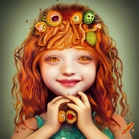 Illustration Of Cute And Colorful Ginger Haired Girls On Craiyon