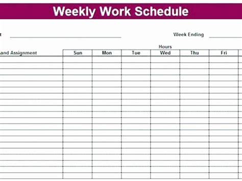 7 Day Work Schedule Template Fresh Download Work Schedule Template 5