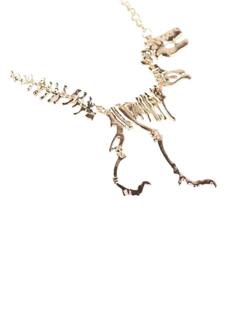 Gold Dinosaur T Rex Skeleton Necklace Shady And Katie Shady And Katie