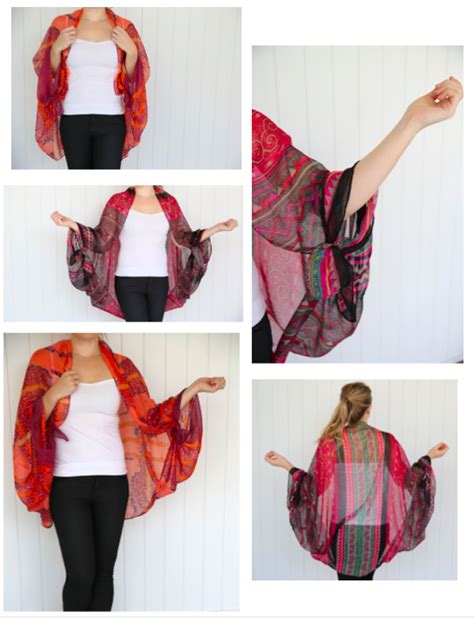 Turn your scarf into a kimono Пошив одежды своими руками Носить шарфы Модные вещи своими руками