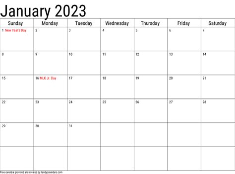 January 2023 Calendar Printable Free Printable World Holiday
