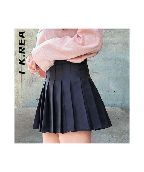 Women High Waist Pleated Skirt Y2k Summer Plaid Black Kawaii A Line