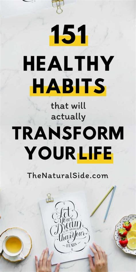 151 Healthy Habits That Will Transform Your Life The Natural Side