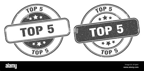 Top 5 Stamp Top 5 Sign Round Grunge Label Stock Vector Image And Art