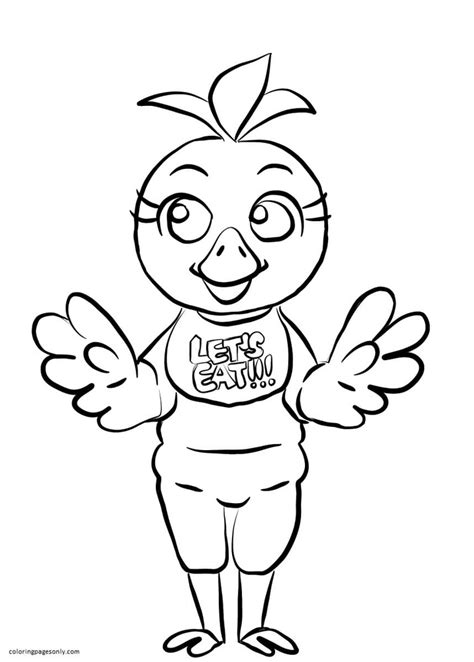Chica Toy From Fnaf Coloring Page Free Printable Coloring Pages