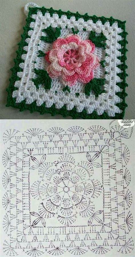 Crochet Rose Granny Square Afghan Free Patterns Artofit Афганские