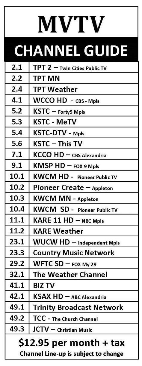 Channel Guide Mvtv Wireless