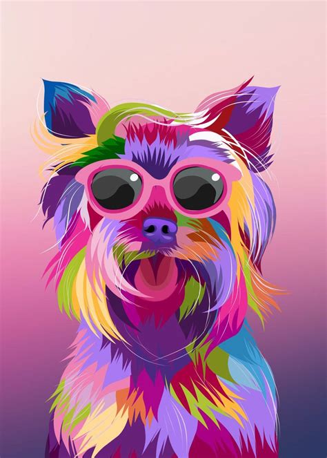 Yorkie Pop Art Poster By Yesin Zxc Displate Pop Art Animals Dog
