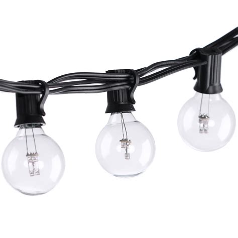 25ft Led G40 String Lights With 25 Led Warm Globe Bulbs Ul Listed For