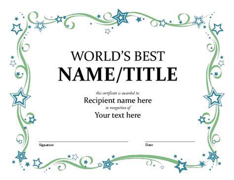 Microsoft Word Award Certificate Template 6 Best Templates Ideas For