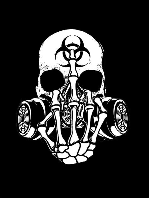 Biohazard Zombie Skull F U Scarf By Ratherkool Gas Mask Art Skulls