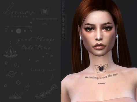 Burning Heart Tattoos The Sims 4 Catalog