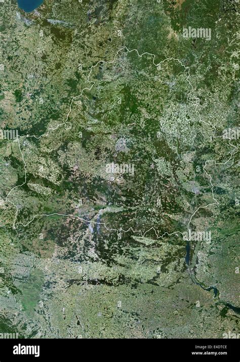 Belarus Europe True Colour Satellite Image With Border Satellite