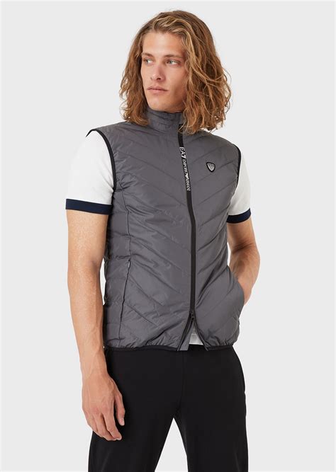 Sleeveless Puffer Jacket With Full Length Zip Man Ea7